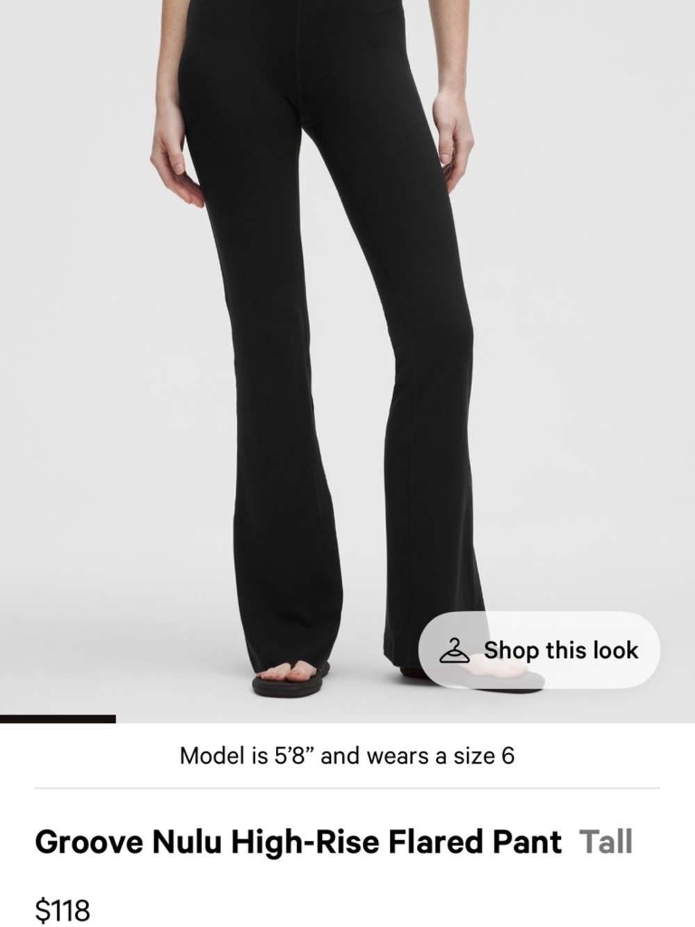 Groove Nulu High-Rise Flared Pant size 6 TALL - Black